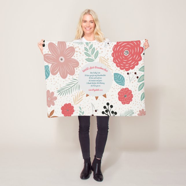 Cobertor De Velo PRESENTE - Vovó Poemas De Netos - PERSONALIZADO (In Situ)