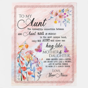 Cobertor De Velo Presentes da tia Carta À Minha Tia Amor Da sobrin