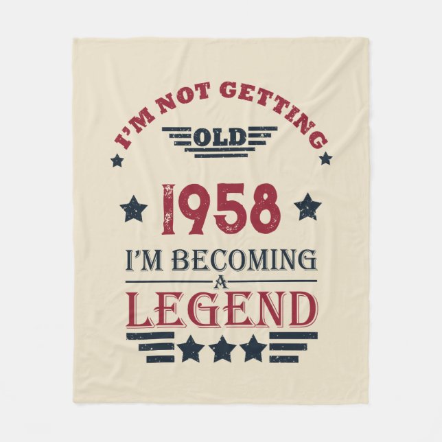 Cobertor De Velo Presentes de 65 anos personalizados (Frente)