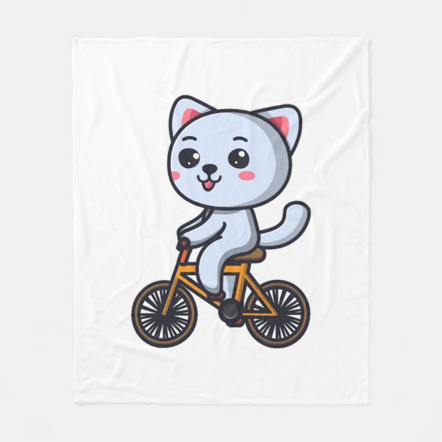 Cobertor De Velo Presentes de design de Gato de Bicicleta de Gato p (Frente)