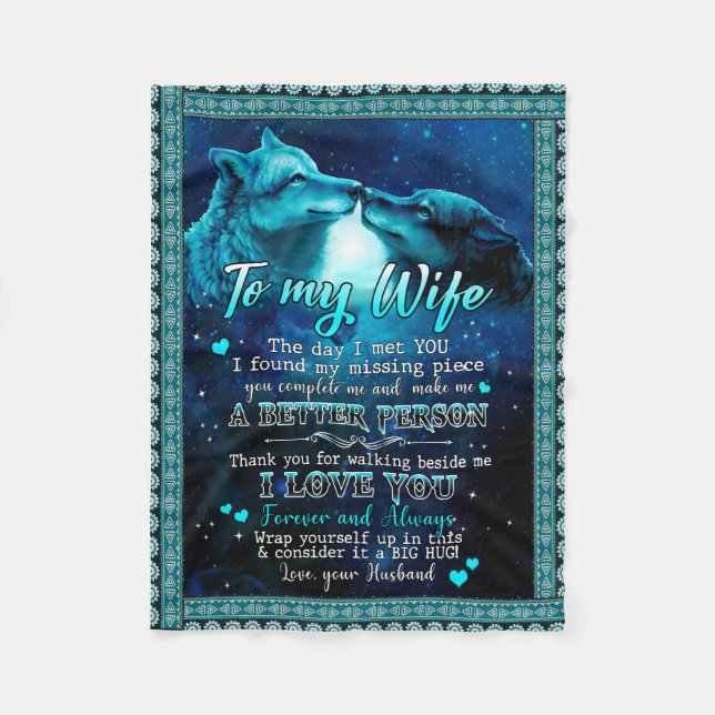 Cobertor De Velo Presentes de Esposa | Carta À Minha Esposa Eu Te A (Frente)