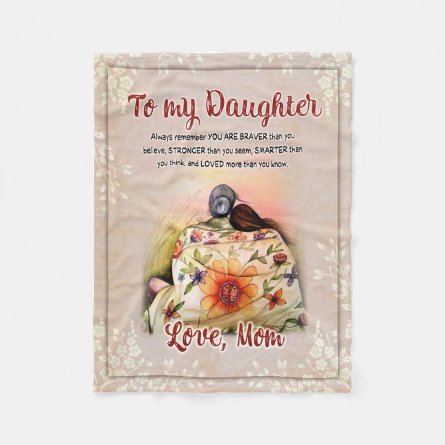 Cobertor De Velo Presentes de Filha | Carta À Minha Filha Da Mãe (Frente)