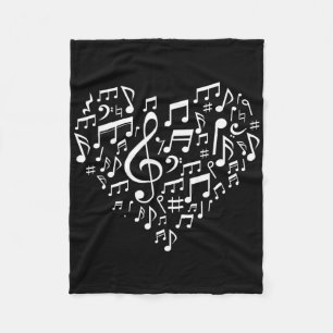 Cobertor De Velo Presentes de Notas Musicais em Forma de Coração pa