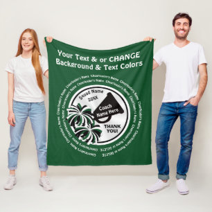 Cobertor De Velo Presentes de treinador verde, branco e preto ou qu