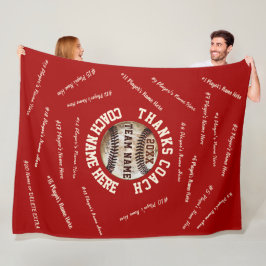 Cobertor De Velo Presentes do Treinador de Beisebol Vermelho e Bran