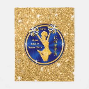 Cobertor De Velo Presentes superiores azuis e Dourados do elogio,