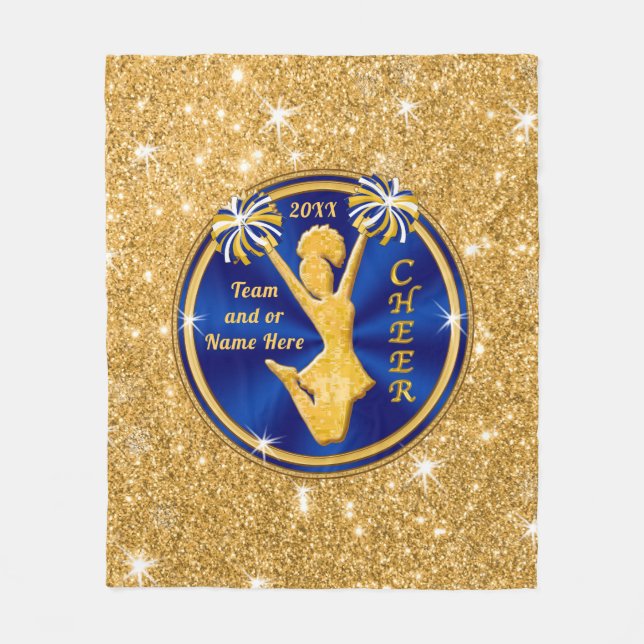 Cobertor De Velo Presentes superiores azuis e Dourados do elogio, (Frente)