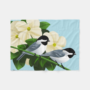 Cobertor De Velo Presentes tampados preto do Chickadee