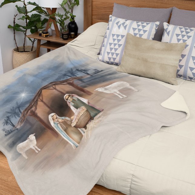 Cobertor De Velo Presépio em Aquarela  (Criador carregado)