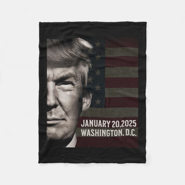 Cobertor De Velo Presidente Donald Trump 2025 Data de posse (Frente)