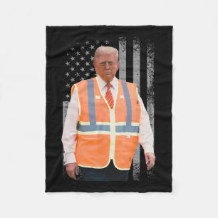 Cobertor De Velo Presidente Trump Garbage Truck Worker Vest Usa Fla