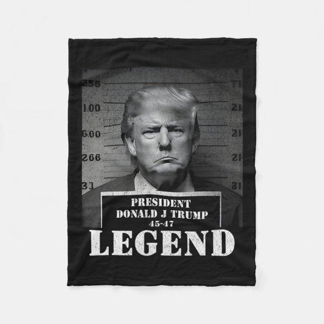 Cobertor De Velo Presidente Trump Legend Mugshot (Frente)