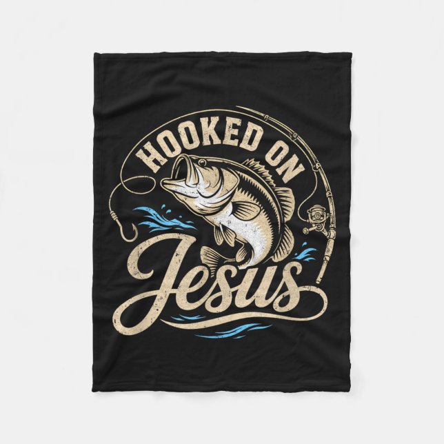 Cobertor De Velo Preso a Jesus Fé Cristã de Pesca de Robalo (Frente)