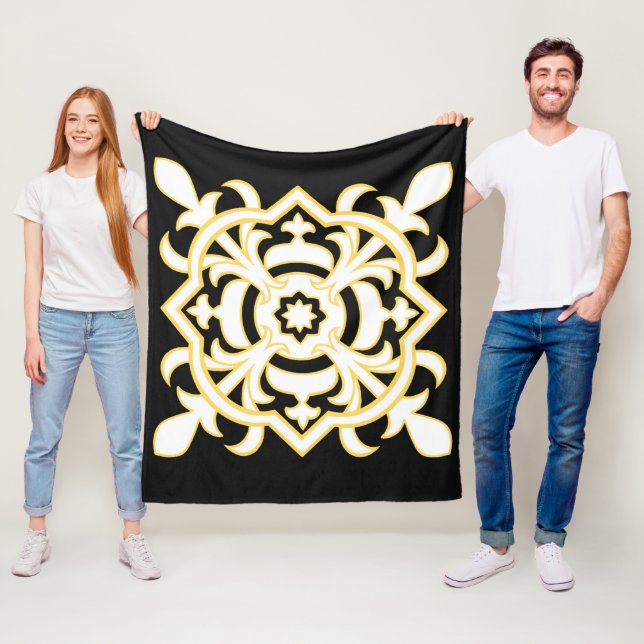 Cobertor De Velo Preto, branco e Dourado (In Situ)