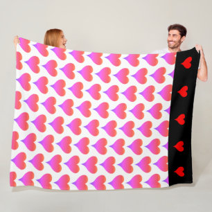 Cobertor De Velo Preto Branco Rosa Roxo Vermelho Corações Padrão