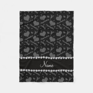 Cobertor De Velo Preto conhecido personalizado eu amo cheerleading