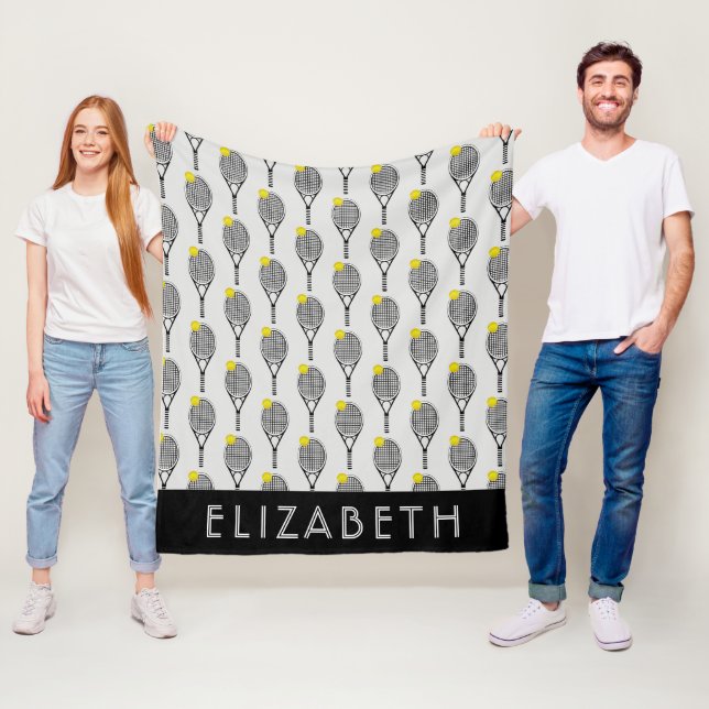 Cobertor De Velo Preto| Nome ou monograma personalizado Tênis branc (In Situ)