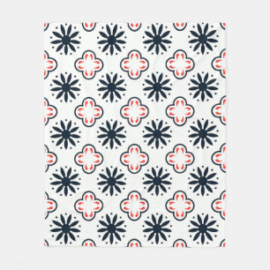 Cobertor De Velo Preto Red Vintage Floral Marroquino Padrão Mosaico