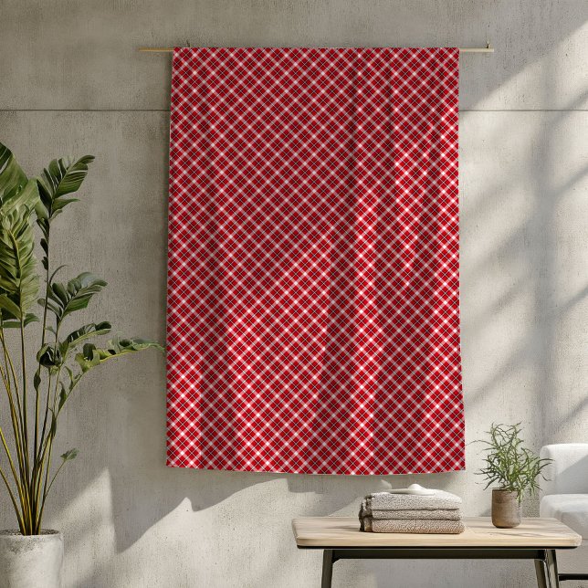 Cobertor De Velo Preto Vermelho Cheque Aberto com Charme Clássico (Red Black Check Blanket Warmth with Classic Charm)
