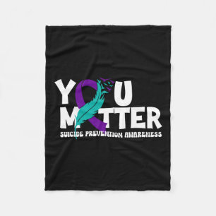 Cobertor De Velo Prevenção Suicida Sensibilização Teal E Roxo