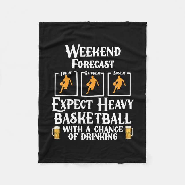 Cobertor De Velo Previsão De Fim De Semana De Basquete E Cerveja (Frente)