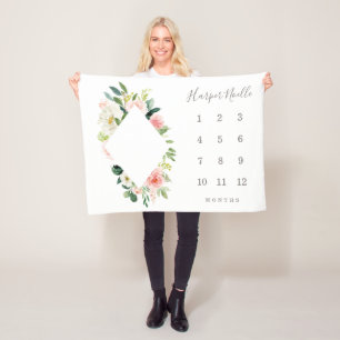 Cobertor De Velo Primavera Florals Diamond Baby Milestone