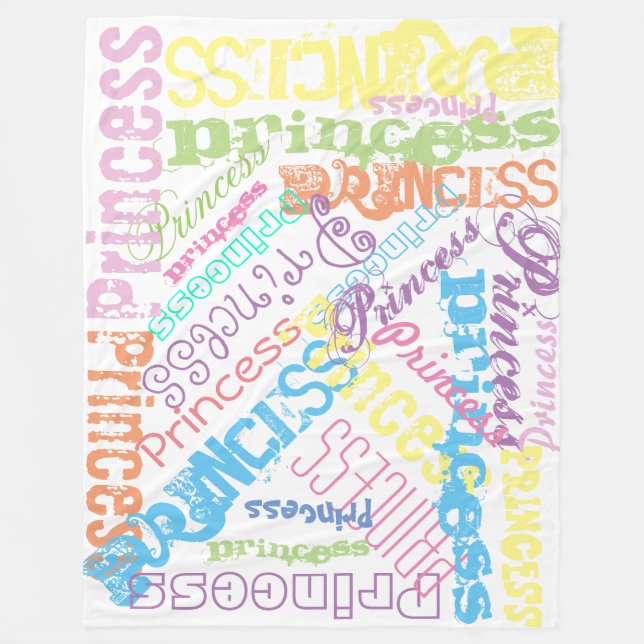 Cobertor De Velo Primavera Pastel Name Collage Fleece em Aberto (Frente)