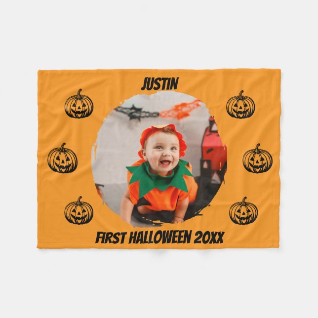 Cobertor De Velo Primeira Foto de Halloween (Frente (Horizontal))