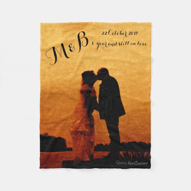 Cobertor De Velo Primeiro ano de aniversário de casamento (Frente)