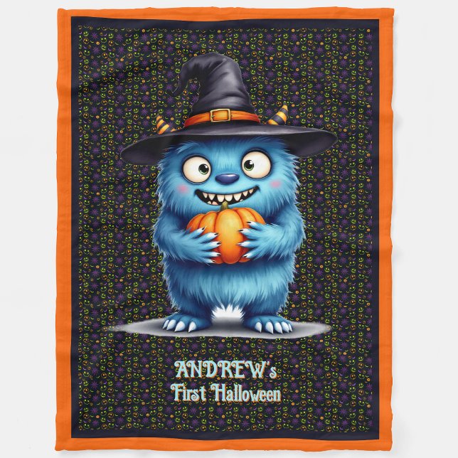 Cobertor De Velo Primeiro Halloween Personalizar o Nome Monstro de  (Criador carregado)