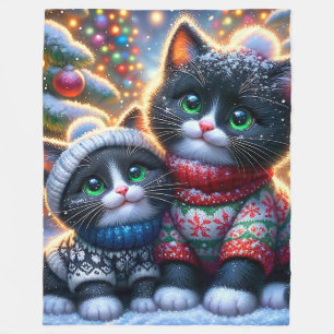 Cobertor De Velo Primeiro Natal dos Cristóvão Tuxedo Preto e Branco