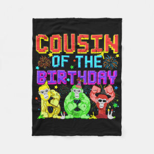 Cobertor De Velo Primo Da Família De Gajos De Gorila De Aniversário