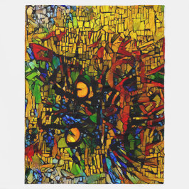 Cobertor De Velo Prin de arte colorida de gatos do mosaico