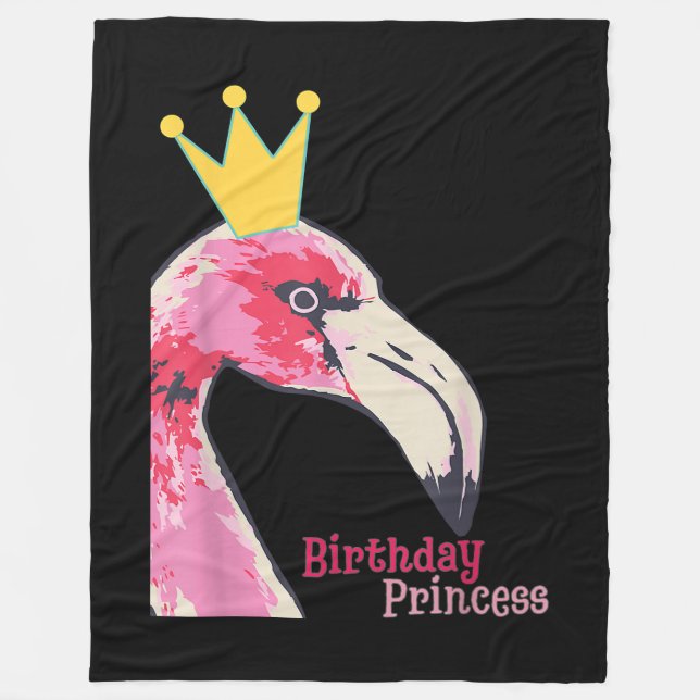 Cobertor De Velo Princesa de aniversário Flamingo | Flamingo-Cute (Frente)