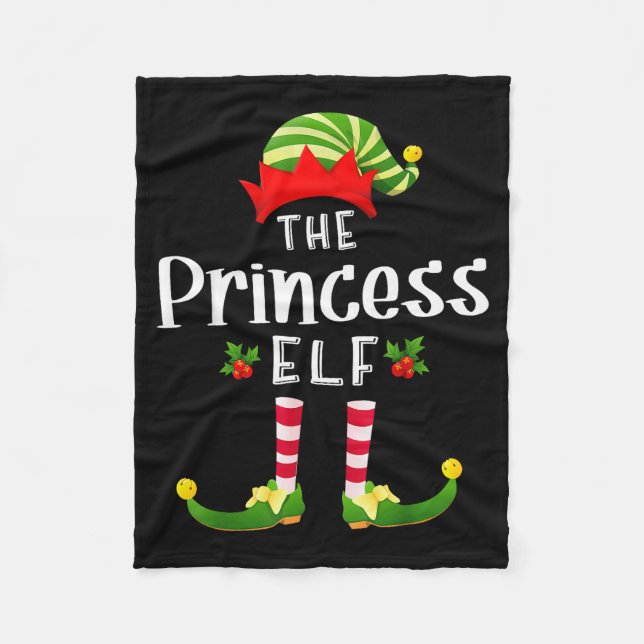 Cobertor De Velo Princesa Duende de Natal Pijama Combinando Festa d (Frente)