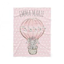 Princesa Elefante Balão de Ar Quente Rosa Bebê Men