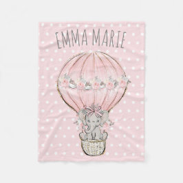 Cobertor De Velo Princesa Elefante Rosa Balão de Ar Quente