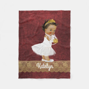 Cobertor De Velo Princesa étnica Dourado vermelha personalizada