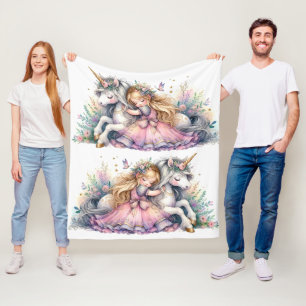 Cobertor De Velo Princesa Unicórnio Pastel Conto de Fadas Fantasia