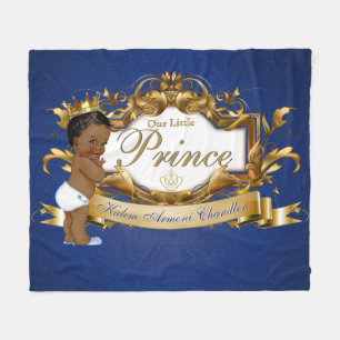 Cobertor De Velo Príncipe Africano Real Azul Dourado Elegante
