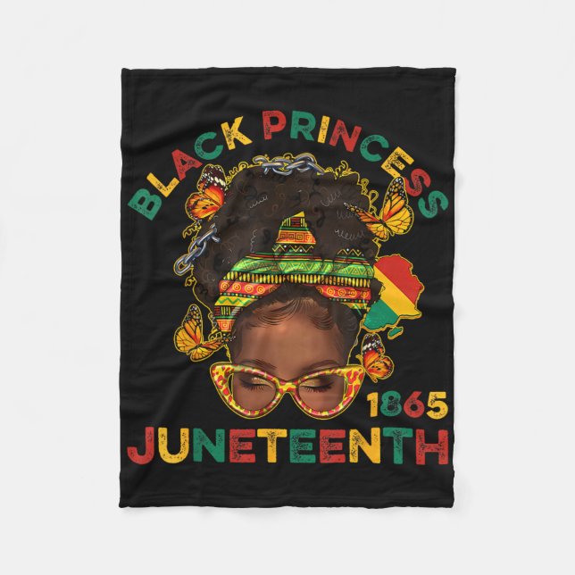 Cobertor De Velo Príncipes Pretos Juneteenth 1865 Mês da História M (Frente)