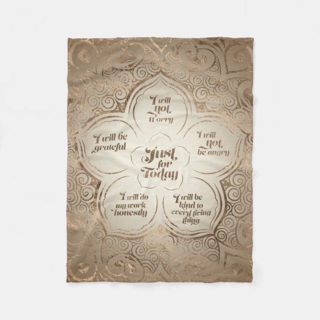 Cobertor De Velo Princípios de Reiki - ouro dos preceitos de Reiki (Frente)