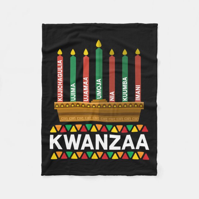 Cobertor De Velo Princípios Kwanzaa Candles Kinara Pan Afri (Frente)
