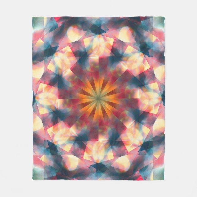 Cobertor De Velo Prismático Caleidoscópico Psicodélico Mandala (Frente)