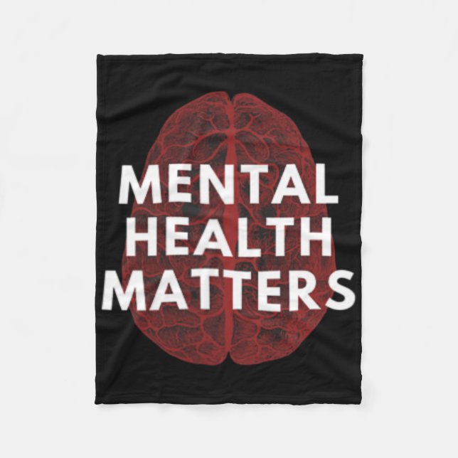 Cobertor De Velo Problemas de Saúde Mental Conscientização Cérebro  (Frente)