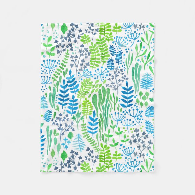 Cobertor De Velo Produto floral de aquarela branco (Frente)