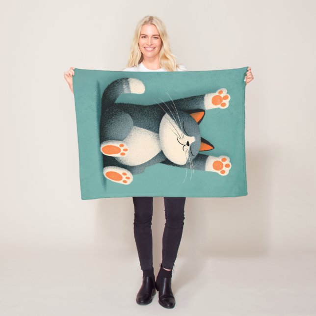 Cobertor De Velo Professional Nap Taker Funny Sleeping Cat (In Situ)