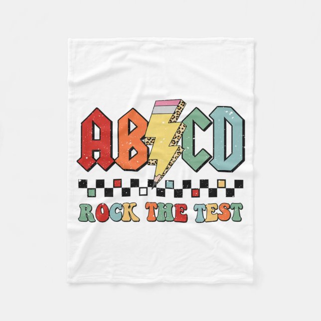 Cobertor De Velo Professor de Dia Retro Motivacional Estudante Roch (Frente)