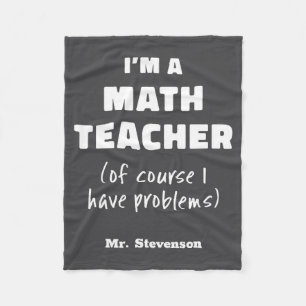 Cobertor De Velo Professor de Matemática Engraçado Humor Piada Cita