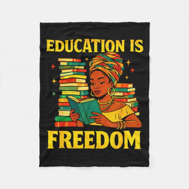 Cobertor De Velo Professor história negra educação é liberdade afro (Frente)